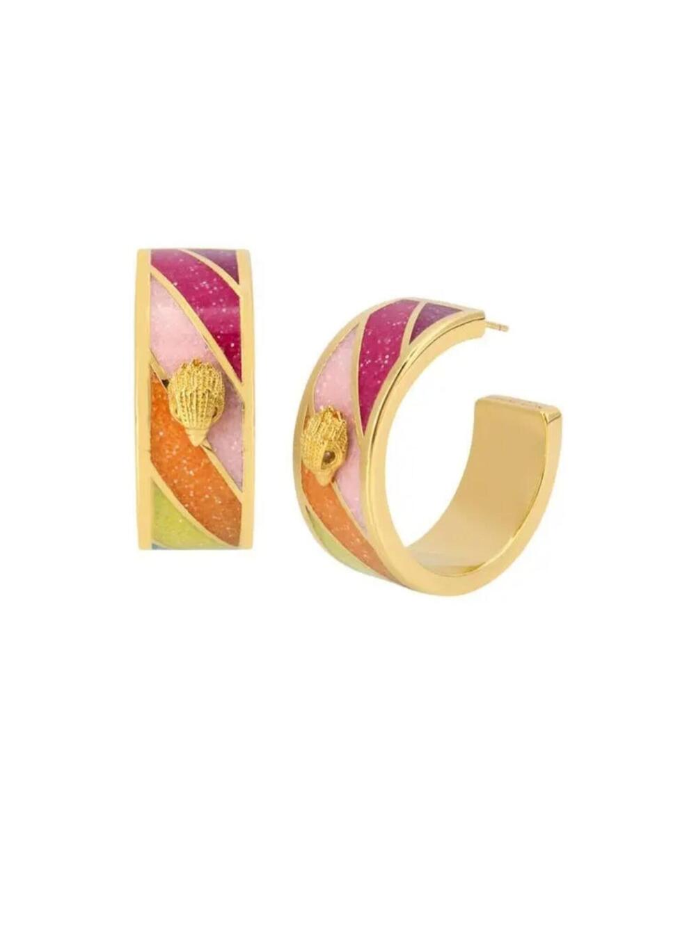 Kurt Geiger  eagle enamel huggie hoop earrings